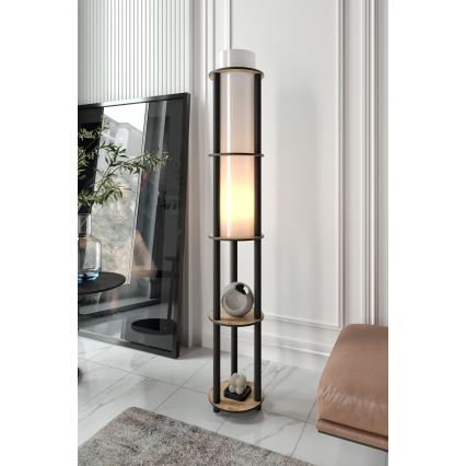 Golvlampa med hyllor NOTO 1xE27/40W/230V beige/svart