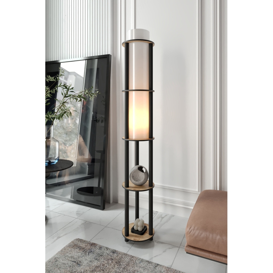 Golvlampa med hyllor NOTO 1xE27/40W/230V beige/svart