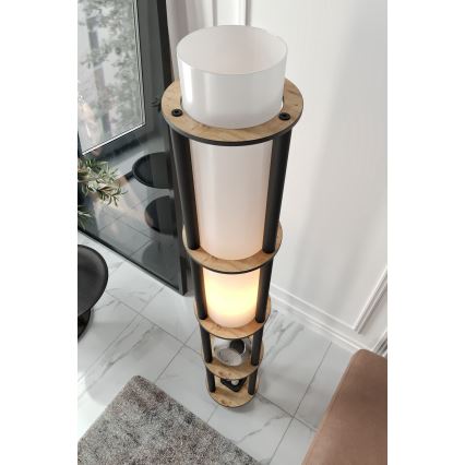 Golvlampa med hyllor NOTO 1xE27/40W/230V beige/svart