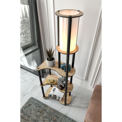 Golvlampa med hyllor NOTO 1xE27/40W/230V beige/svart