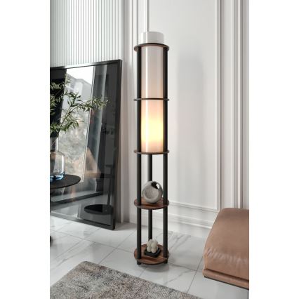 Golvlampa med hyllor NOTO 1xE27/40W/230V brun/svart