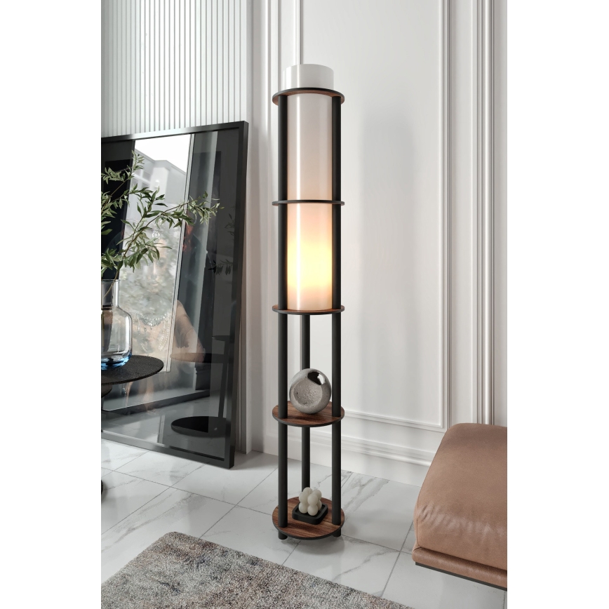 Golvlampa med hyllor NOTO 1xE27/40W/230V brun/svart