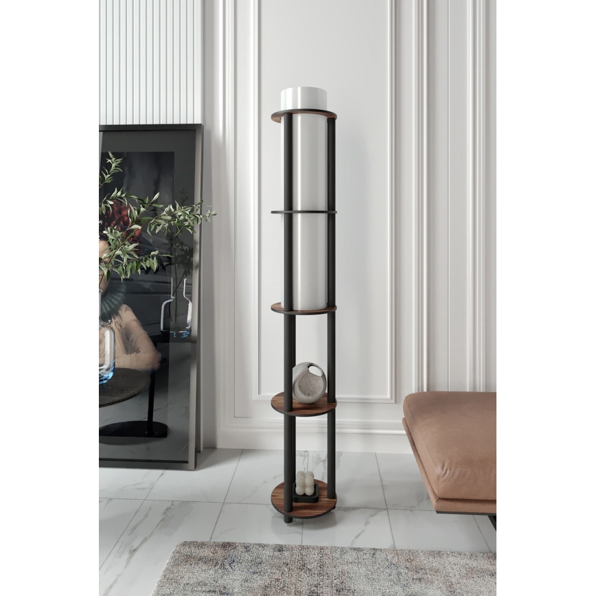 Golvlampa med hyllor NOTO 1xE27/40W/230V brun/svart