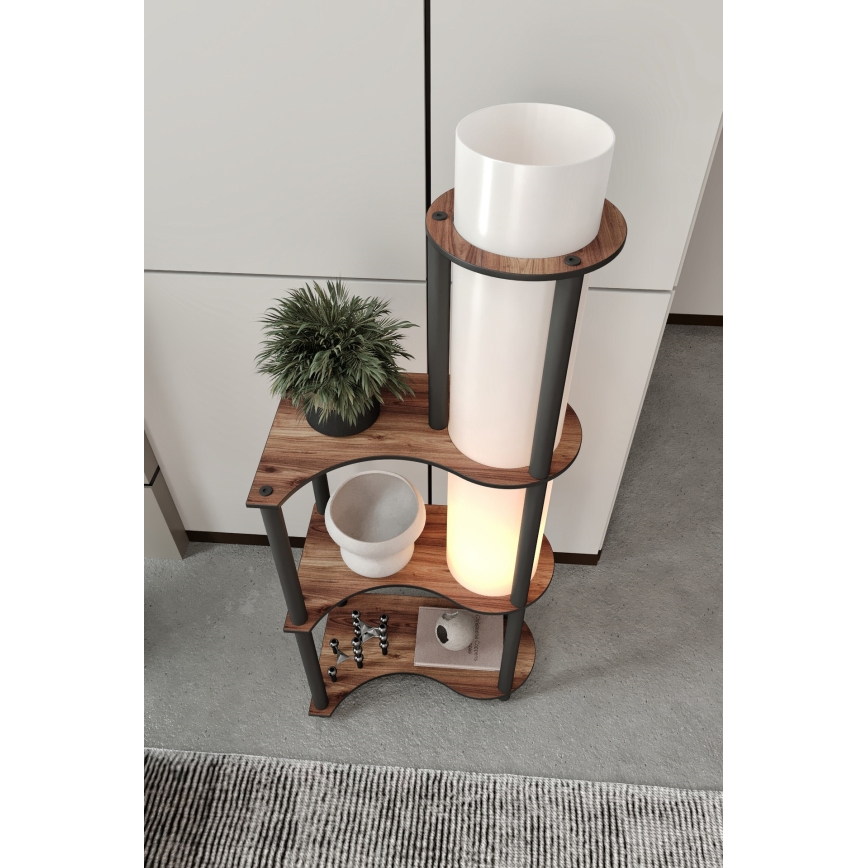 Golvlampa med hyllor NOTO 1xE27/40W/230V brun/svart