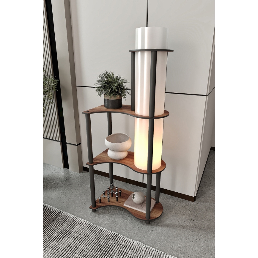Golvlampa med hyllor NOTO 1xE27/40W/230V brun/svart