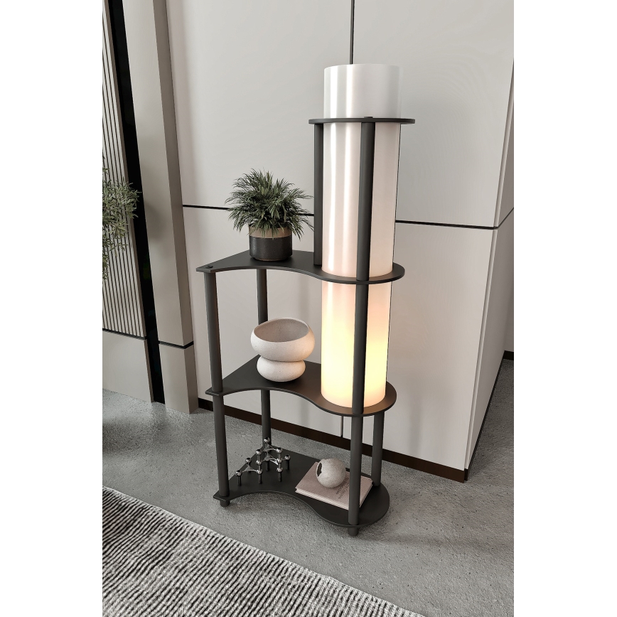 Golvlampa med hyllor NOTO 1xE27/40W/230V svart