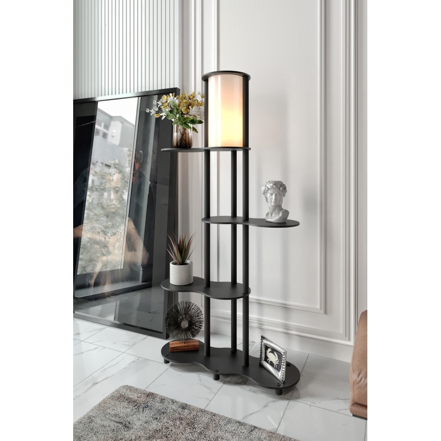 Golvlampa med hyllor NOTO 1xE27/40W/230V svart