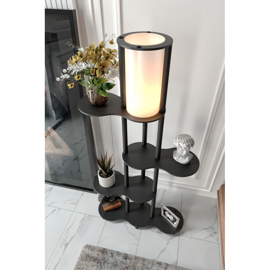 Golvlampa med hyllor NOTO 1xE27/40W/230V svart