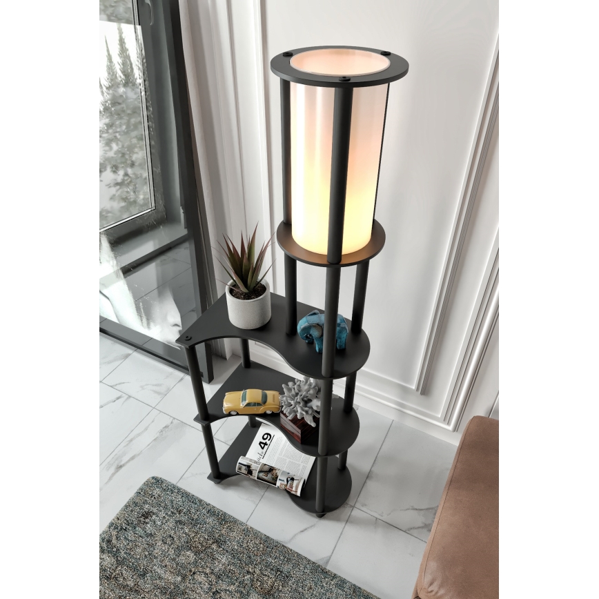 Golvlampa med hyllor NOTO 1xE27/40W/230V svart