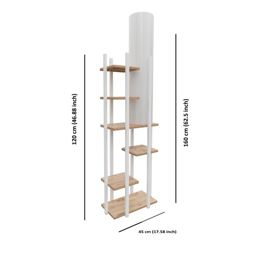 Golvlampa med hyllor VOGUE 1xE27/40W/230V 160 cm vit