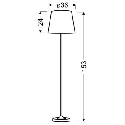 Golvlampa SEGIN 1xE27/60W/230V grå/skinande krom