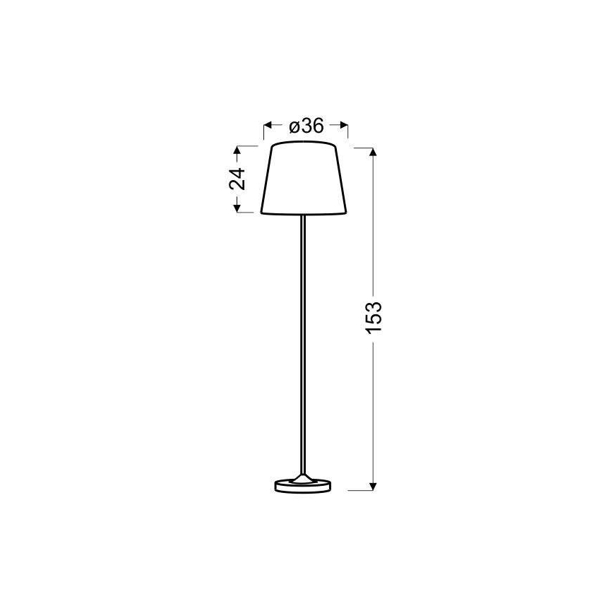 Golvlampa SEGIN 1xE27/60W/230V grå/skinande krom