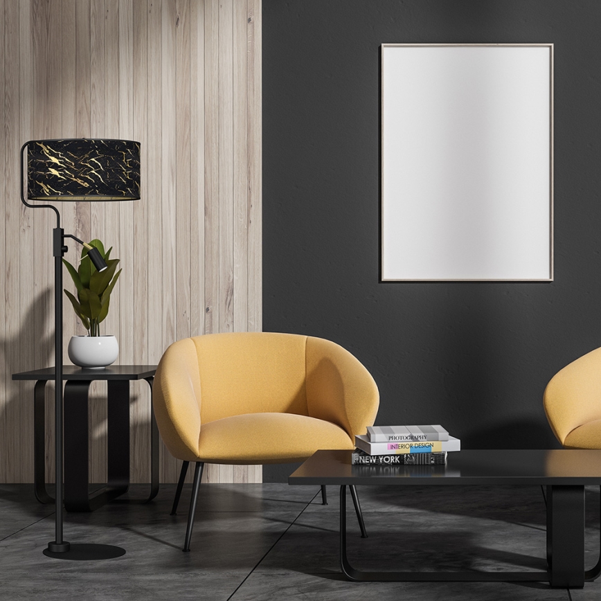 Golvlampa  SENSO 1xE27/40W/230V + 1xGU10/7W svart