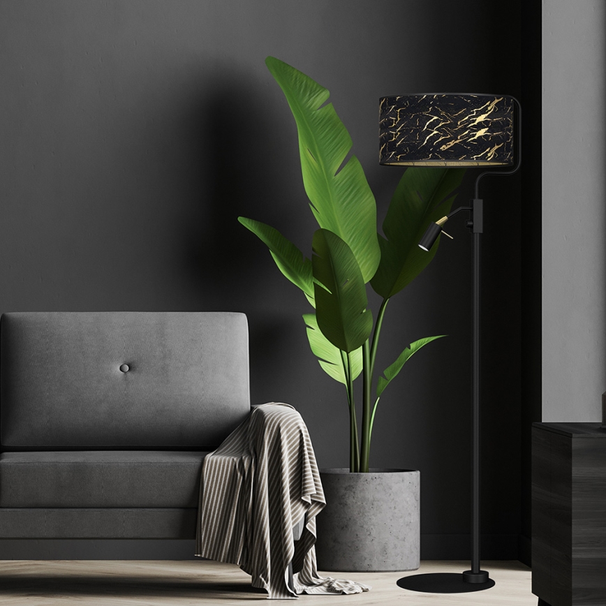 Golvlampa  SENSO 1xE27/40W/230V + 1xGU10/7W svart