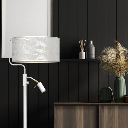 Golvlampa  SENSO 1xE27/40W/230V + 1xGU10/7W vit