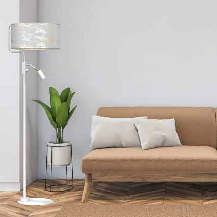 Golvlampa  SENSO 1xE27/40W/230V + 1xGU10/7W vit