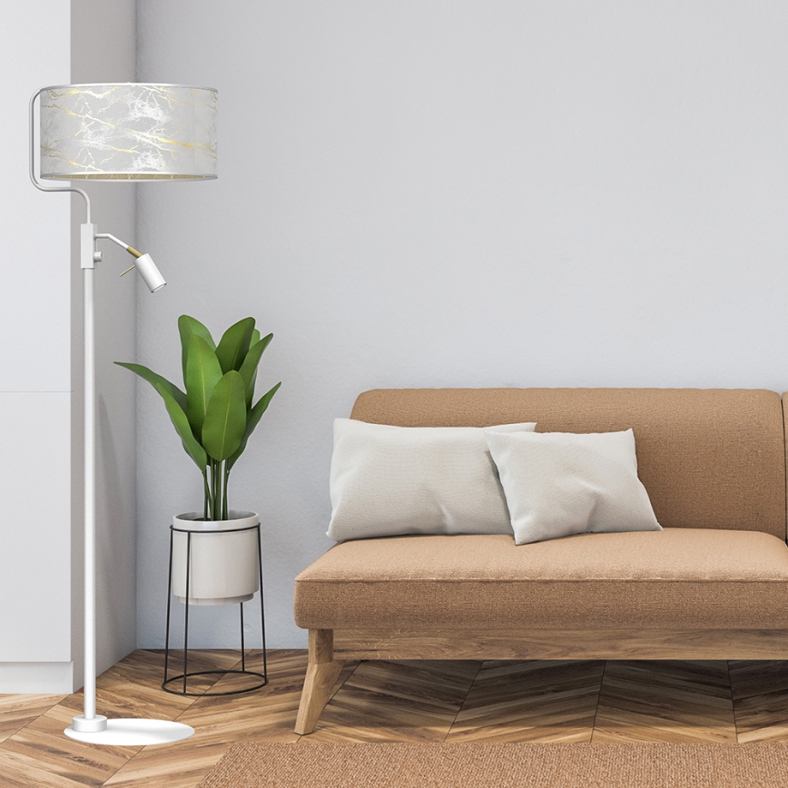 Golvlampa  SENSO 1xE27/40W/230V + 1xGU10/7W vit