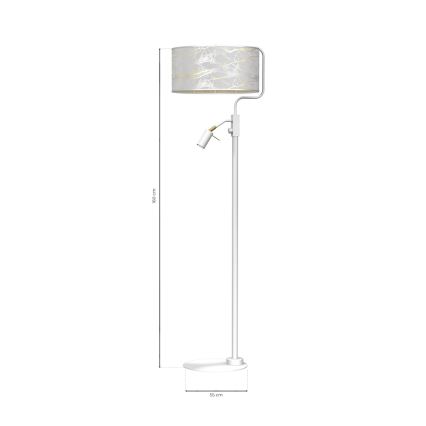 Golvlampa  SENSO 1xE27/40W/230V + 1xGU10/7W vit