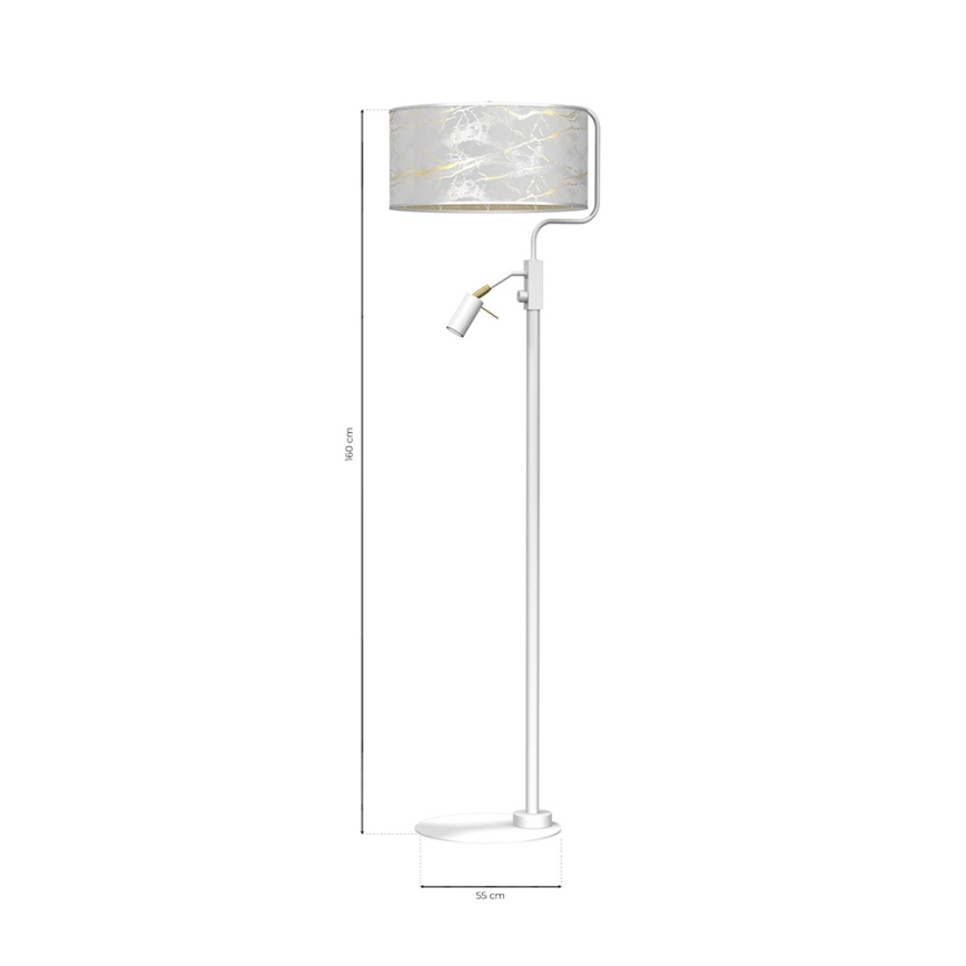 Golvlampa  SENSO 1xE27/40W/230V + 1xGU10/7W vit