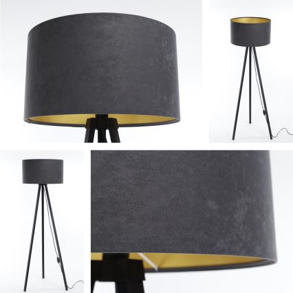 Golvlampa STANDART 1xE27/60W/230V grå/wenge