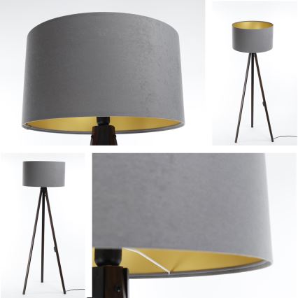 Golvlampa STANDART 1xE27/60W/230V grå/wenge