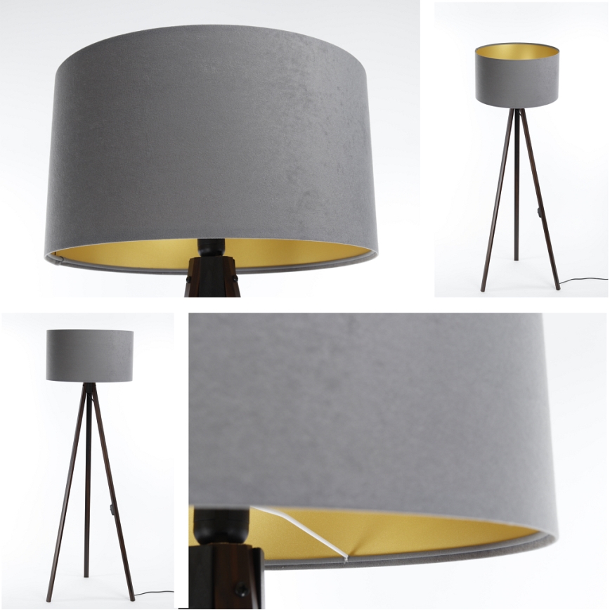 Golvlampa STANDART 1xE27/60W/230V grå/wenge