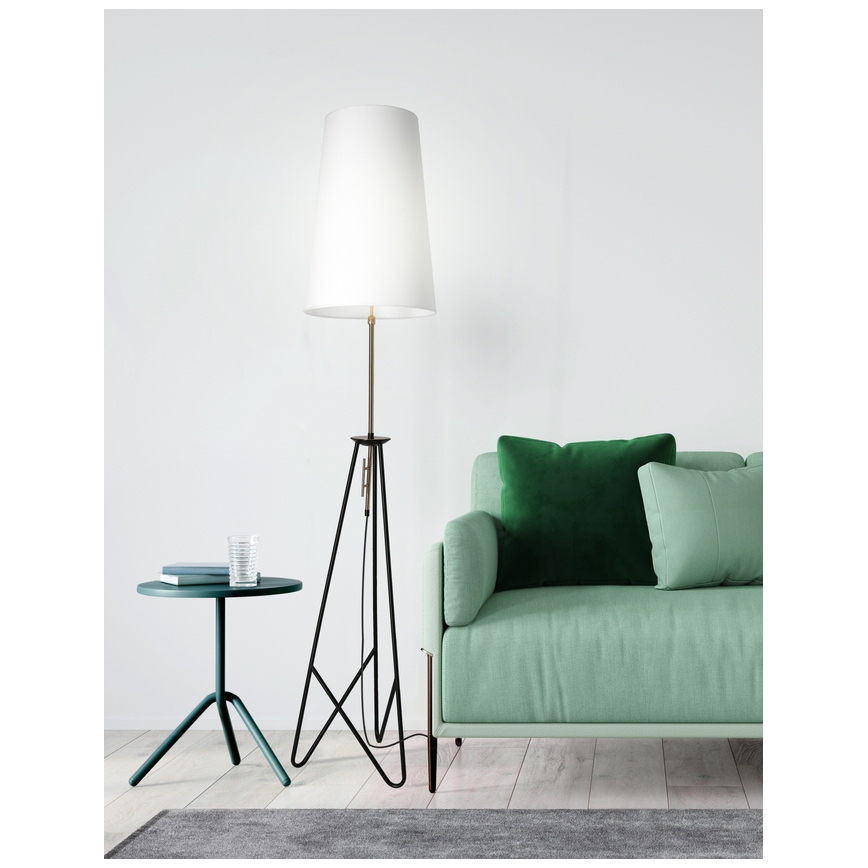 Golvlampa TAFLO 1xE27/60W/230V vit/svart/gyllene