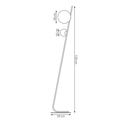 Golvlampa TATU 2xG9/8W/230V svart