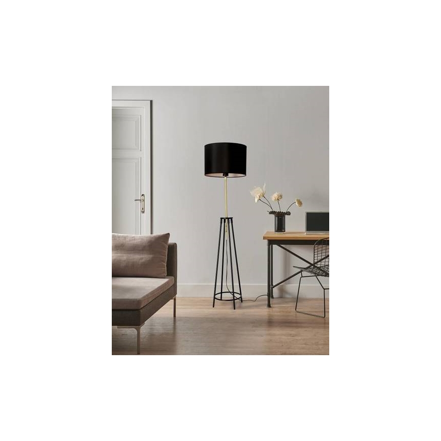 Golvlampa TEGOLA 1xE27/60W/230V svart/gyllene