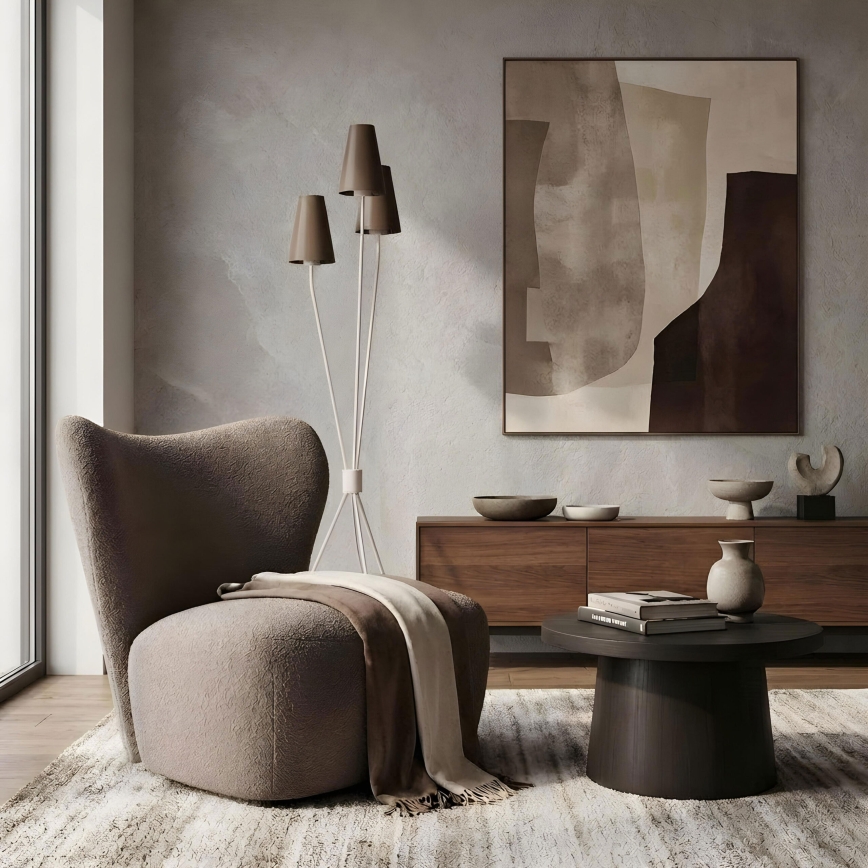 Golvlampa TREFOT 3xE14/15W/230V brun/krämfärgad