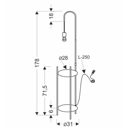 Golvlampa WALK 1xE27/40W/230V turkos