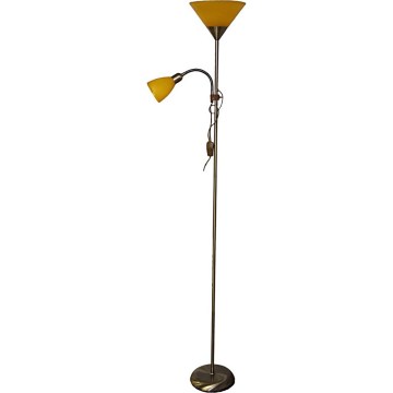 Golvlampa WENDY 1xE27/100W/230V + 1xE14/40W mässing/orange