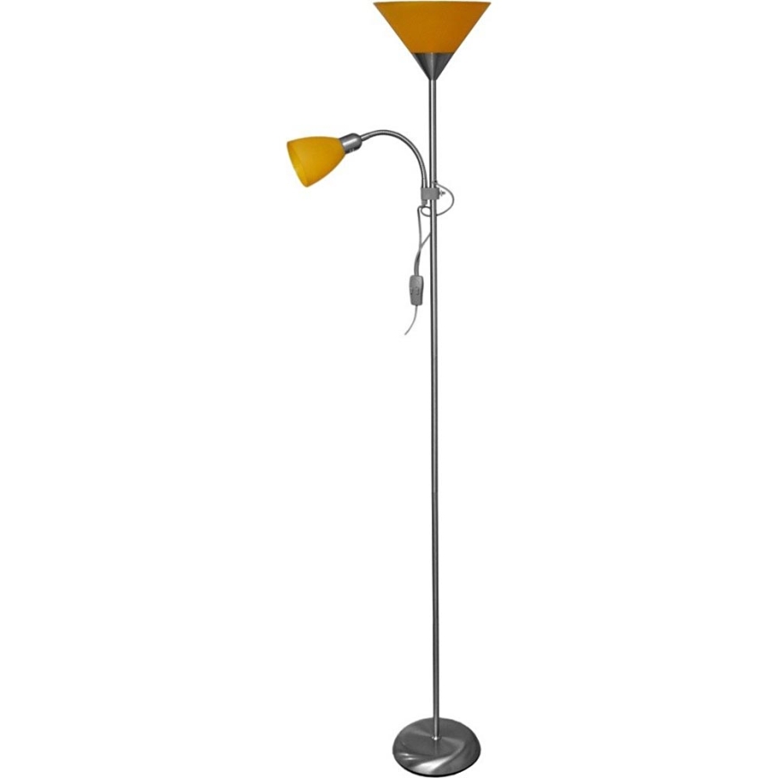 Golvlampa WENDY 1xE27/100W/230V + 1xE14/40W matt krom/orange