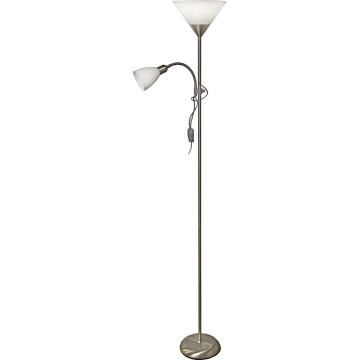 Golvlampa WENDY 1xE27/100W/230V + 1xE14/40W mattkrom