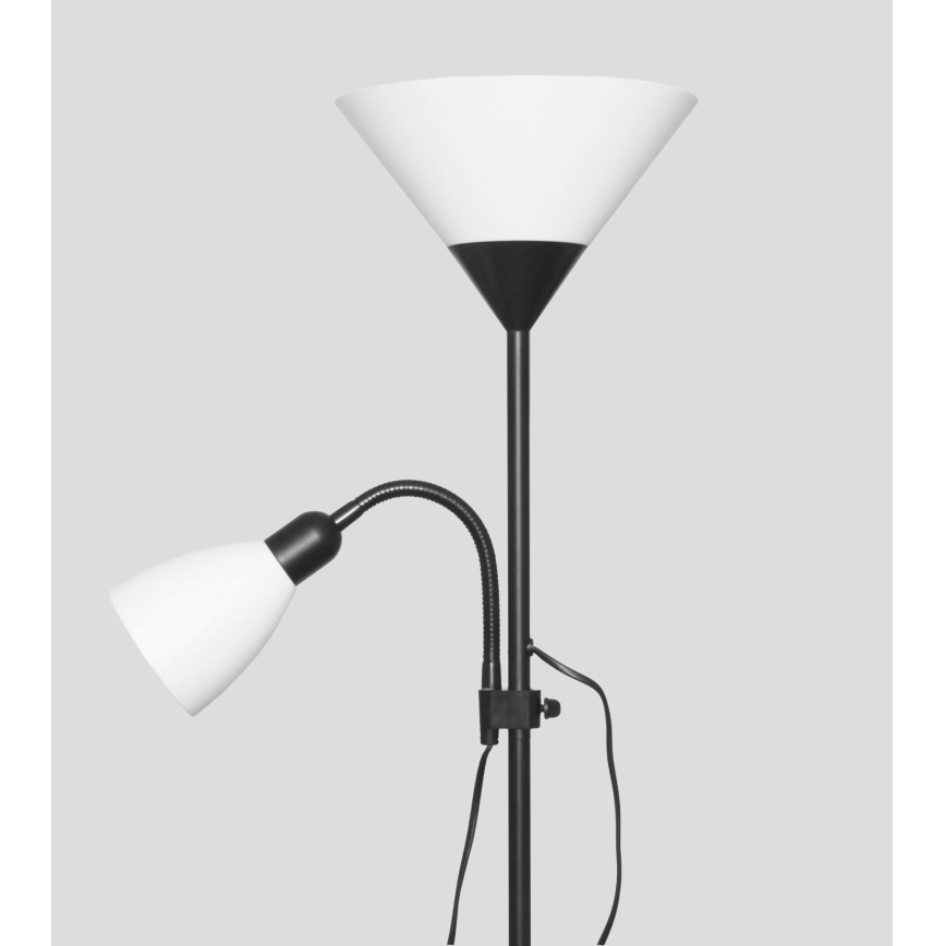 Golvlampa WENDY 1xE27/100W/230V + 1xE14/40W svart