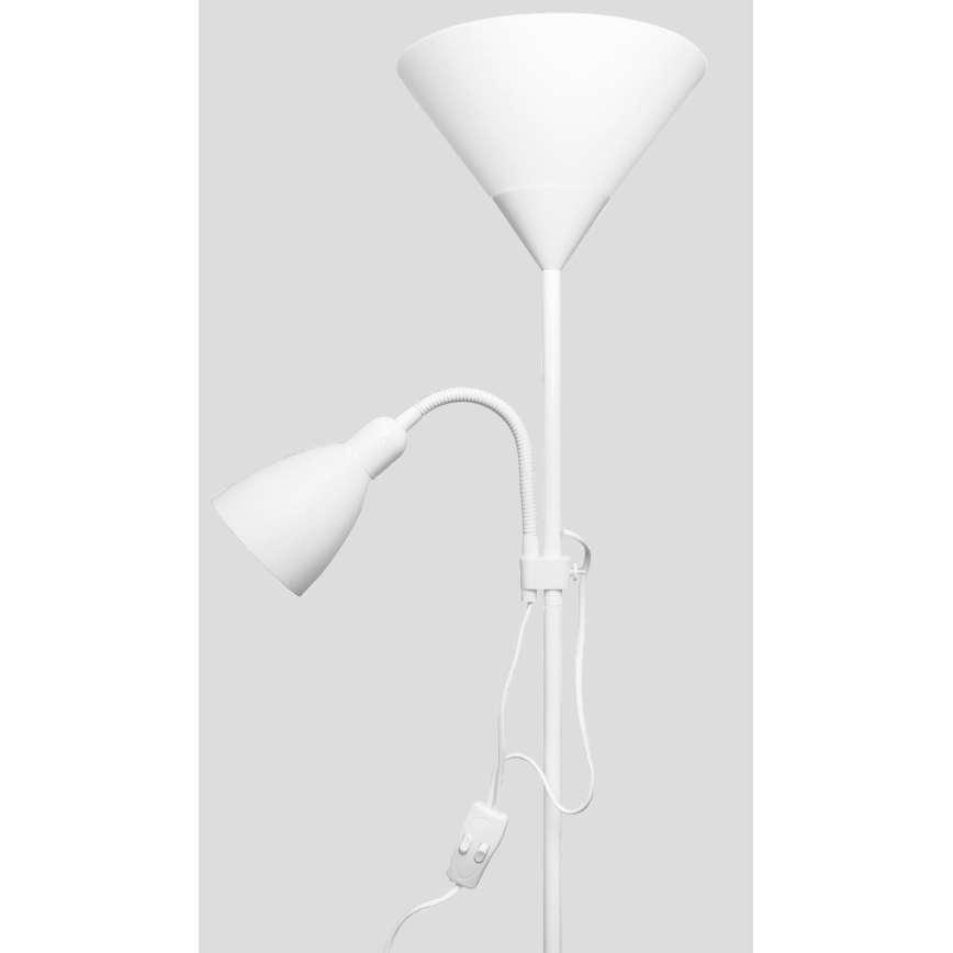 Golvlampa WENDY 1xE27/100W/230V + 1xE14/40W vit