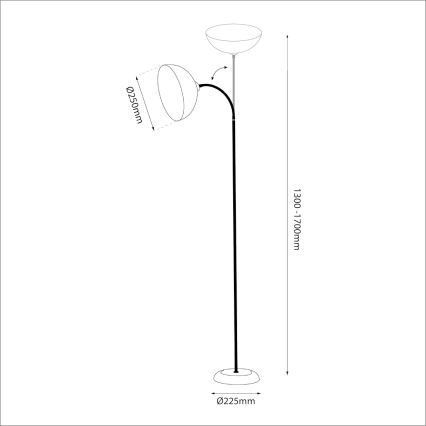 Golvlampa ZACK 1xE27/15W/230V vit