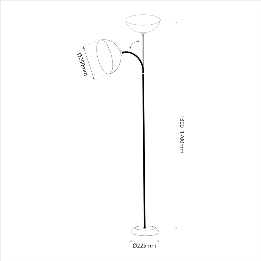 Golvlampa ZACK 1xE27/15W/230V vit