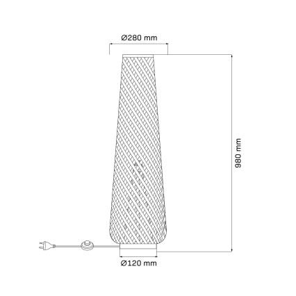 Golvlampa ZANZIBAR 1xE27/20W/230V svart