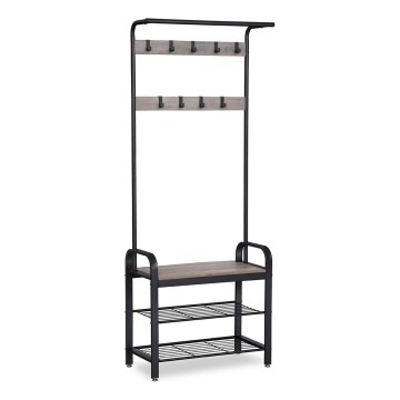 Golvstående klädhängare NAVOR brun/svart