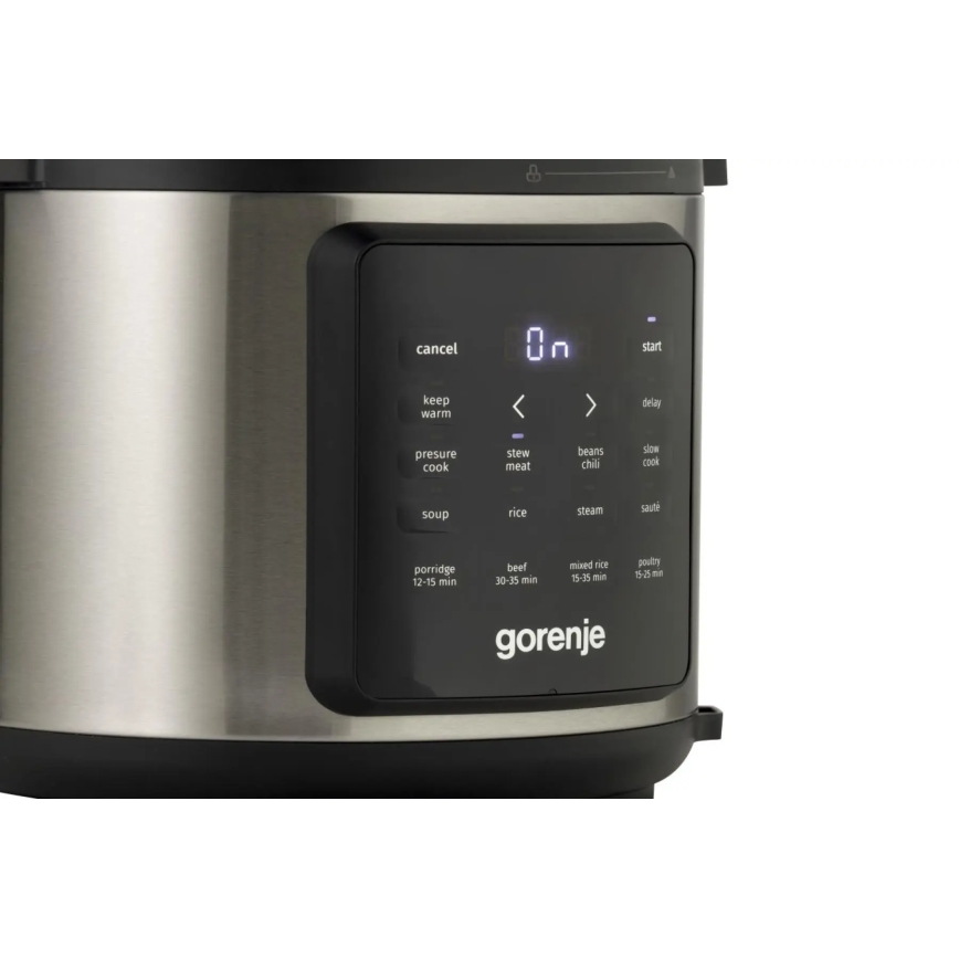 GORENJE GMC6SBK - Multifunktionell elektrisk gryta 6 l 8 i 1 1000W/230V rostfritt stål