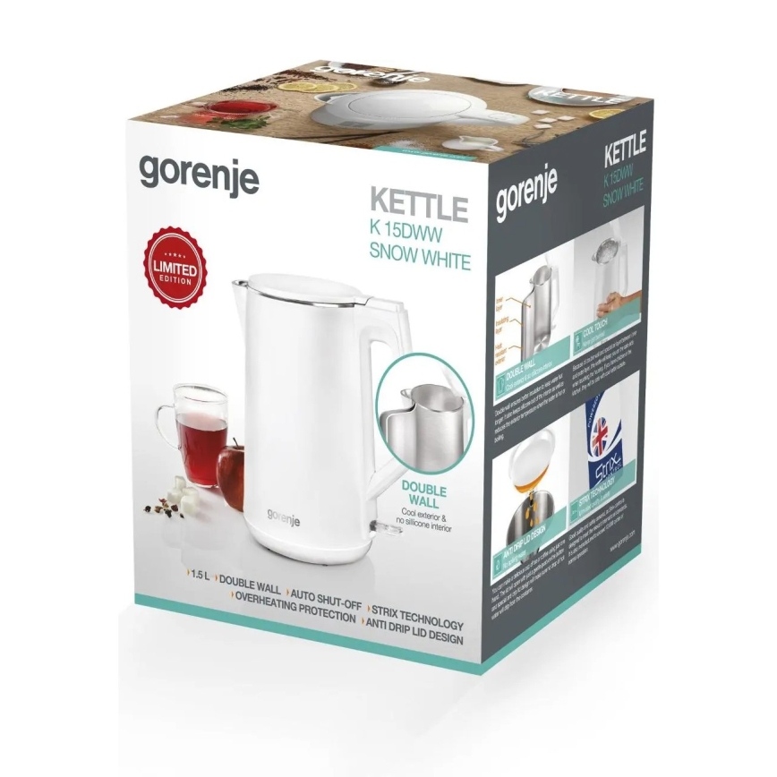 GORENJE K15DWW - Snabb vattenkokare 1,5 l 2200W/230V vit