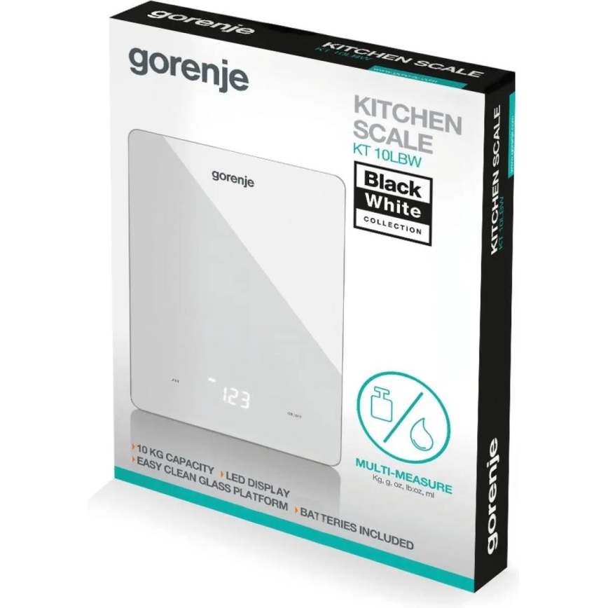 GORENJE KT10LBW - Digital köksvåg 3x AAA vit