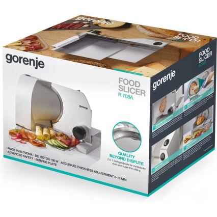 GORENJE R708A - Elektrisk skivmaskin 100 W/230 V rostfritt stål