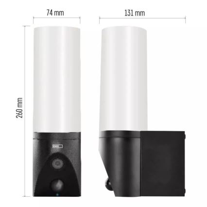 LED Smart utomhuskamera med ljus GoSmart LED/12W/230V 3200K IP65 Wi-Fi Tuya svart