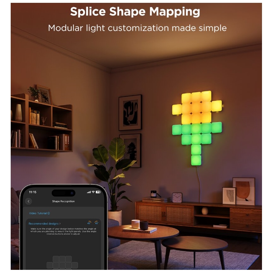 Govee - 10x Smart mini RGBIC-panel Wi-Fi