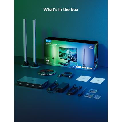 Govee - AI Sync Box Kit 2 Smart set för PC-belysning 27-34 + LED-paneler Wi-Fi