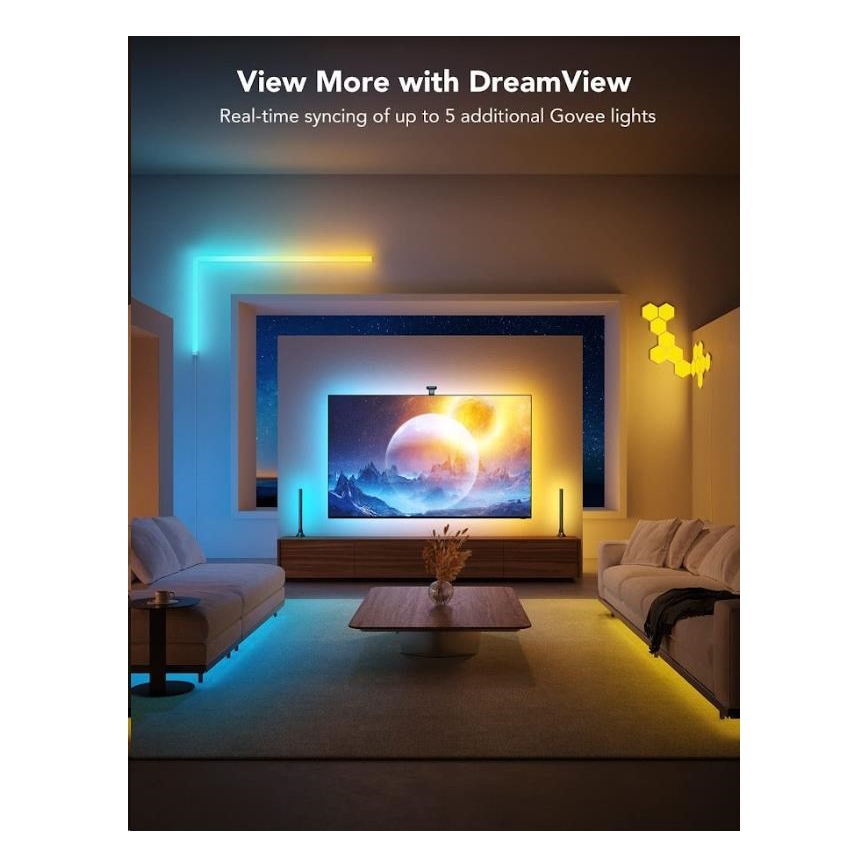 Govee - DreamView T2 DUAL TV 55-65 Smart LED-bakgrundsbelysning RGBIC Wi-Fi + fjärrkontroll