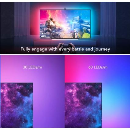 Govee - DreamView T2 DUAL TV 55-65 SMART LED bakgrundsbelyst RGBIC Wi-Fi + fjärrkontroll