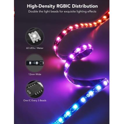 Govee - DreamView T2 DUAL TV 55-65 SMART LED bakgrundsbelyst RGBIC Wi-Fi + fjärrkontroll